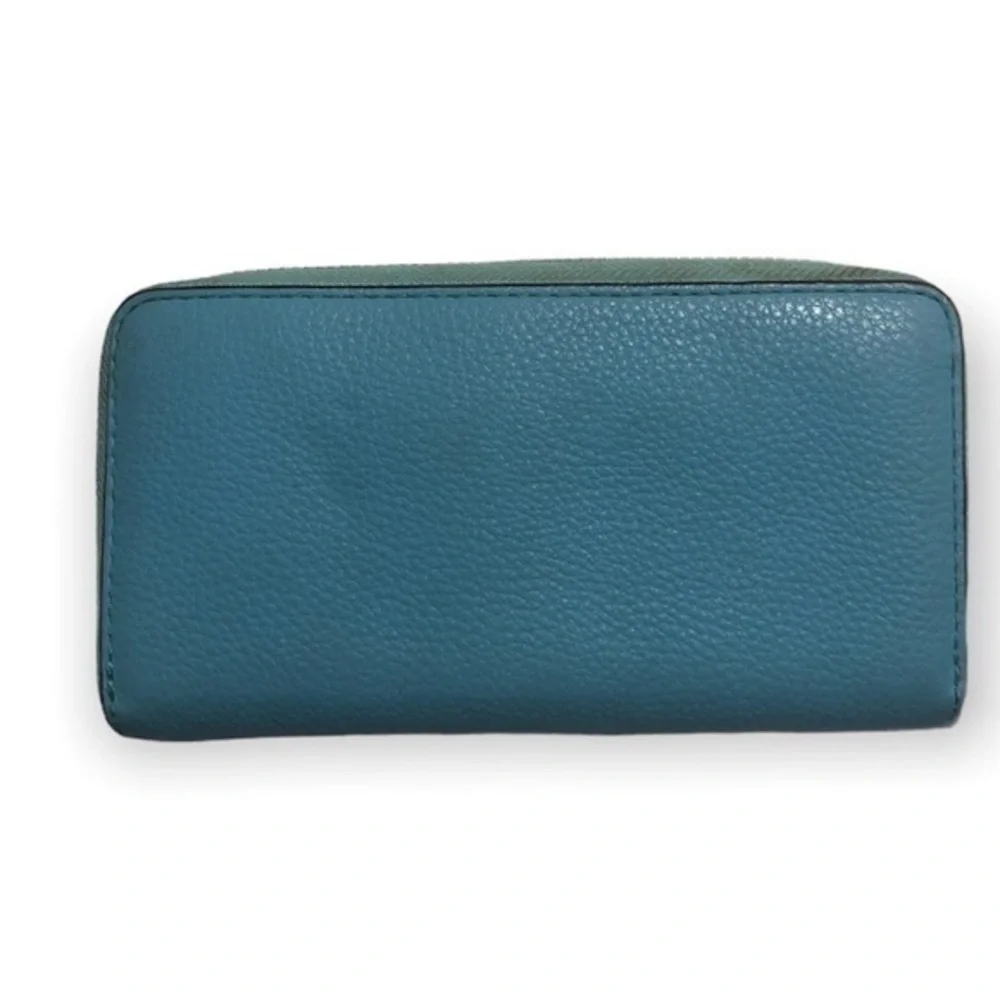 Michael kors blue leather clutch wristlet wallet bag